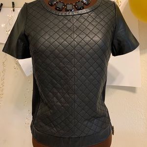halogen leather women’s top, 100%leather